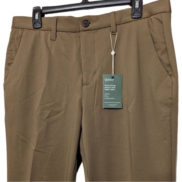 Quince Mens Brown Recycled Comfort Tech Slim Fit Chino Pants Size 32x34 - Picture 8 of 10